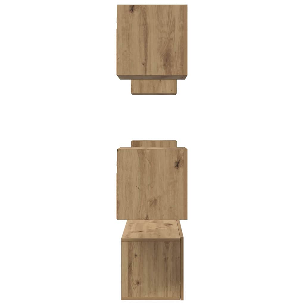 Tv-Meubelset Wandgemonteerd 6 Pcs Artisan Eiken Bewerkt Hout 120 cm
