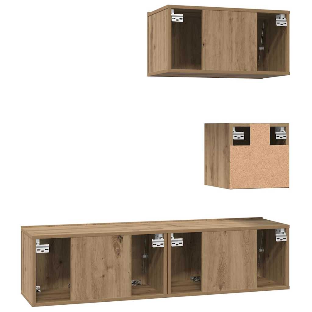 Tv-meubelset 4 pcs artisanaal eikenkleurig 60 x 30 x 30 cm