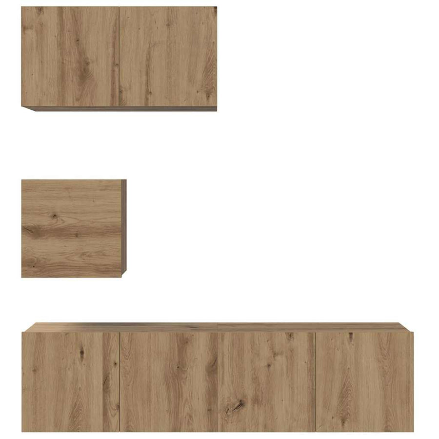 Tv-meubelset 4 pcs artisanaal eikenkleurig 60 x 30 x 30 cm