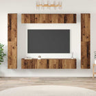 Tv-meubel 10 stuks bewerkt hout 30.5x30x90 cm