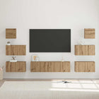 TV Cabinet Set Wall-Mounted 8 Pieces Crafted Oak Engineered Wood