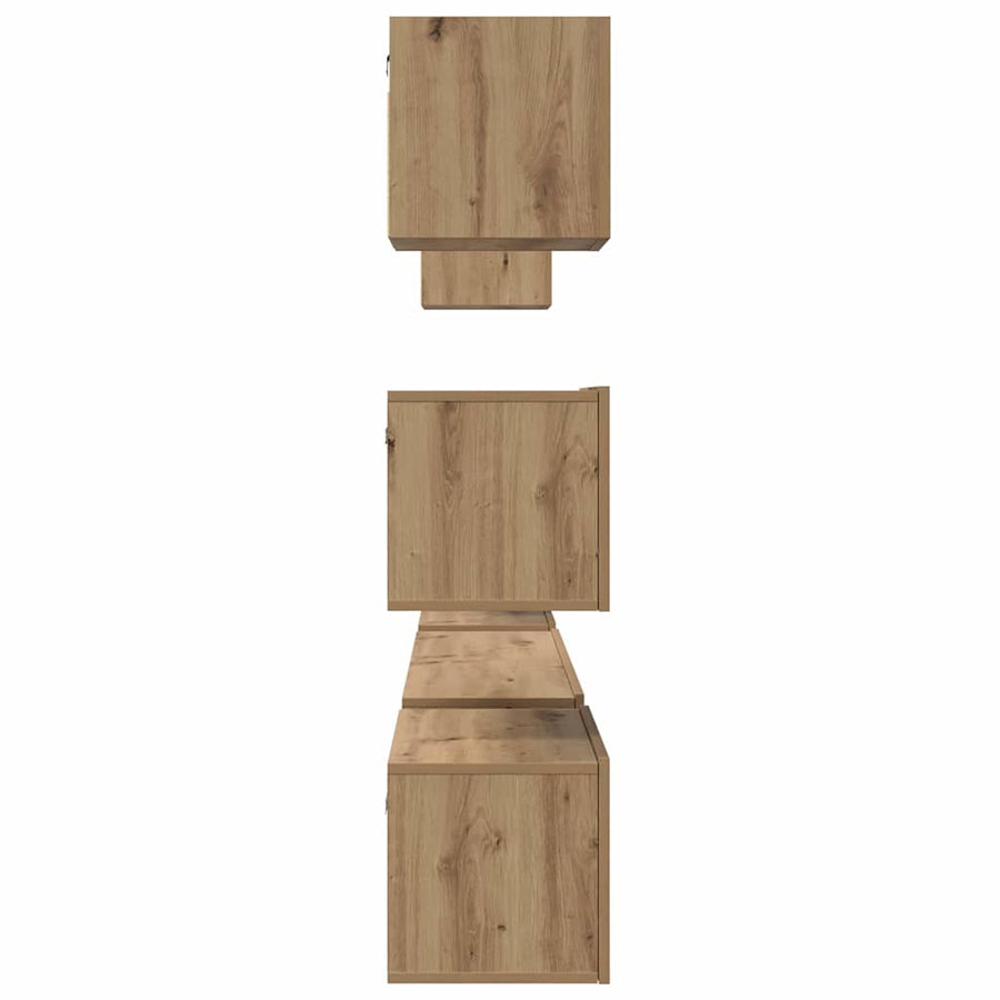 Tv-Meubelset Wandgemonteerd 8 Pcs Artisan Eiken Bewerkt Hout 8