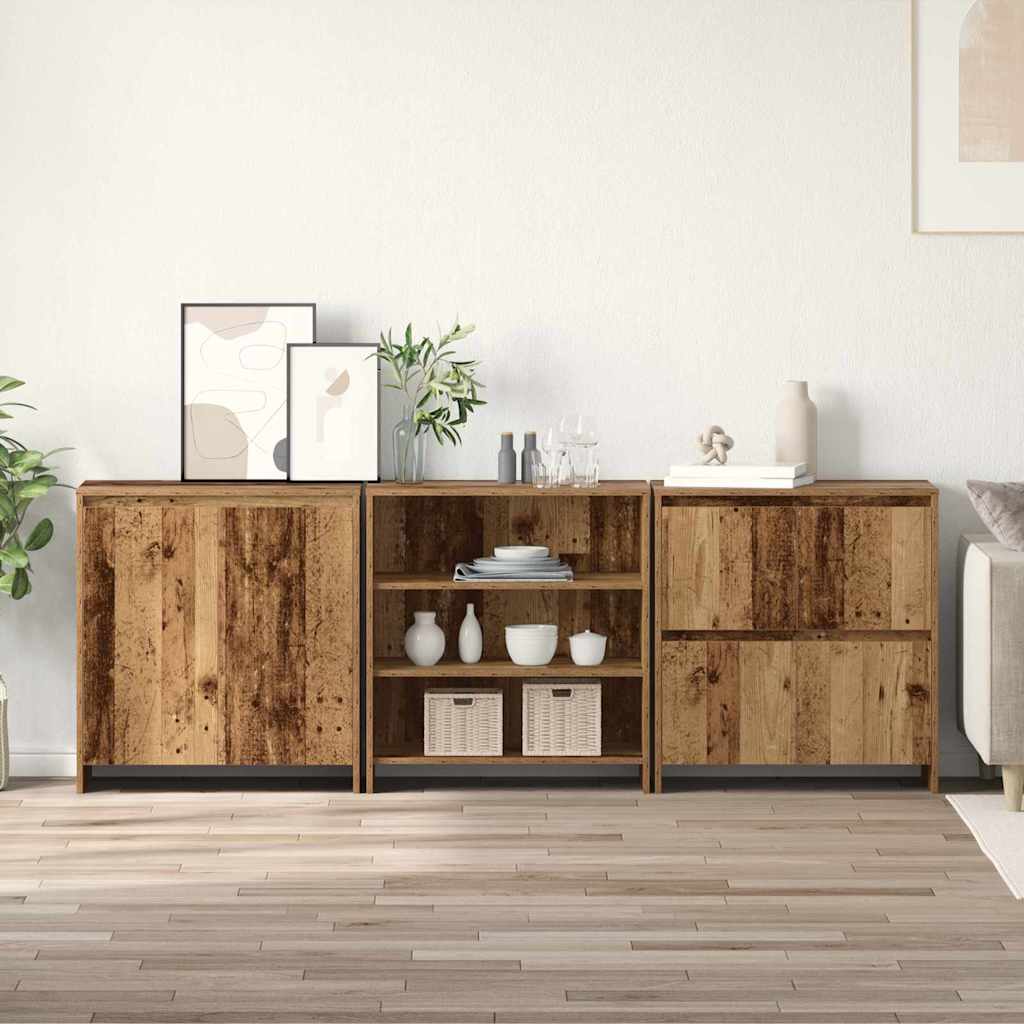 Dressoir met lade 3 pcs Oudhout 70 x 41 x 75 cm Bewerkt hout