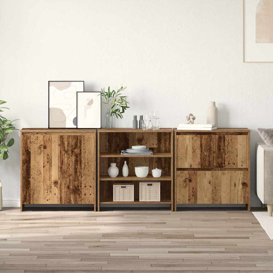 Dressoir met lade 3 pcs Oudhout 70 x 41 x 75 cm Bewerkt hout