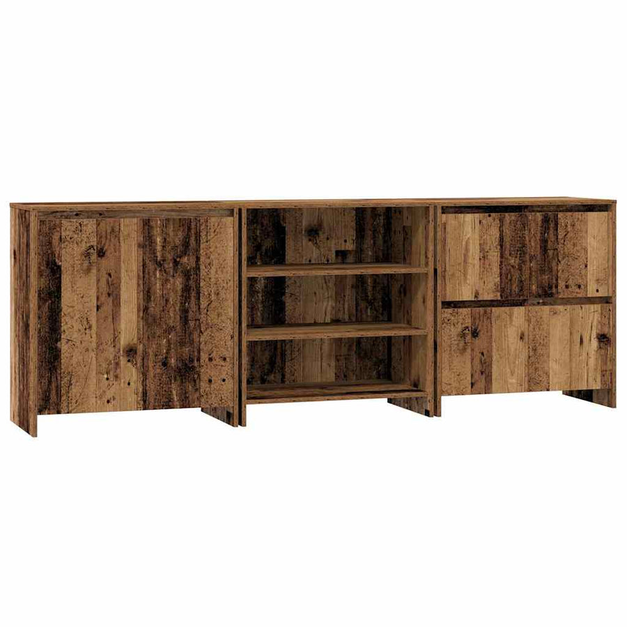 Dressoir met lade 3 pcs Oudhout 70 x 41 x 75 cm Bewerkt hout