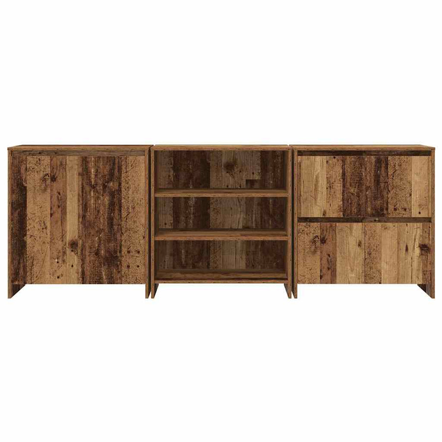 Dressoir met lade 3 pcs Oudhout 70 x 41 x 75 cm Bewerkt hout