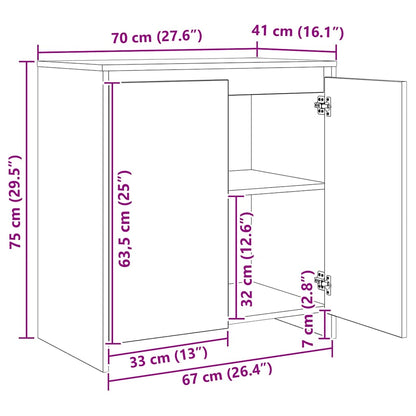 Dressoir met lade 3 pcs Oudhout 70 x 41 x 75 cm Bewerkt hout