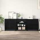 Sideboard 3 pcs Black Oak 70 x 41 x 75 cm Engineered wood