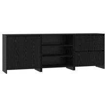 Dressoir 3 pcs Zwart eiken 70 x 41 x 75 cm Bewerkt hout