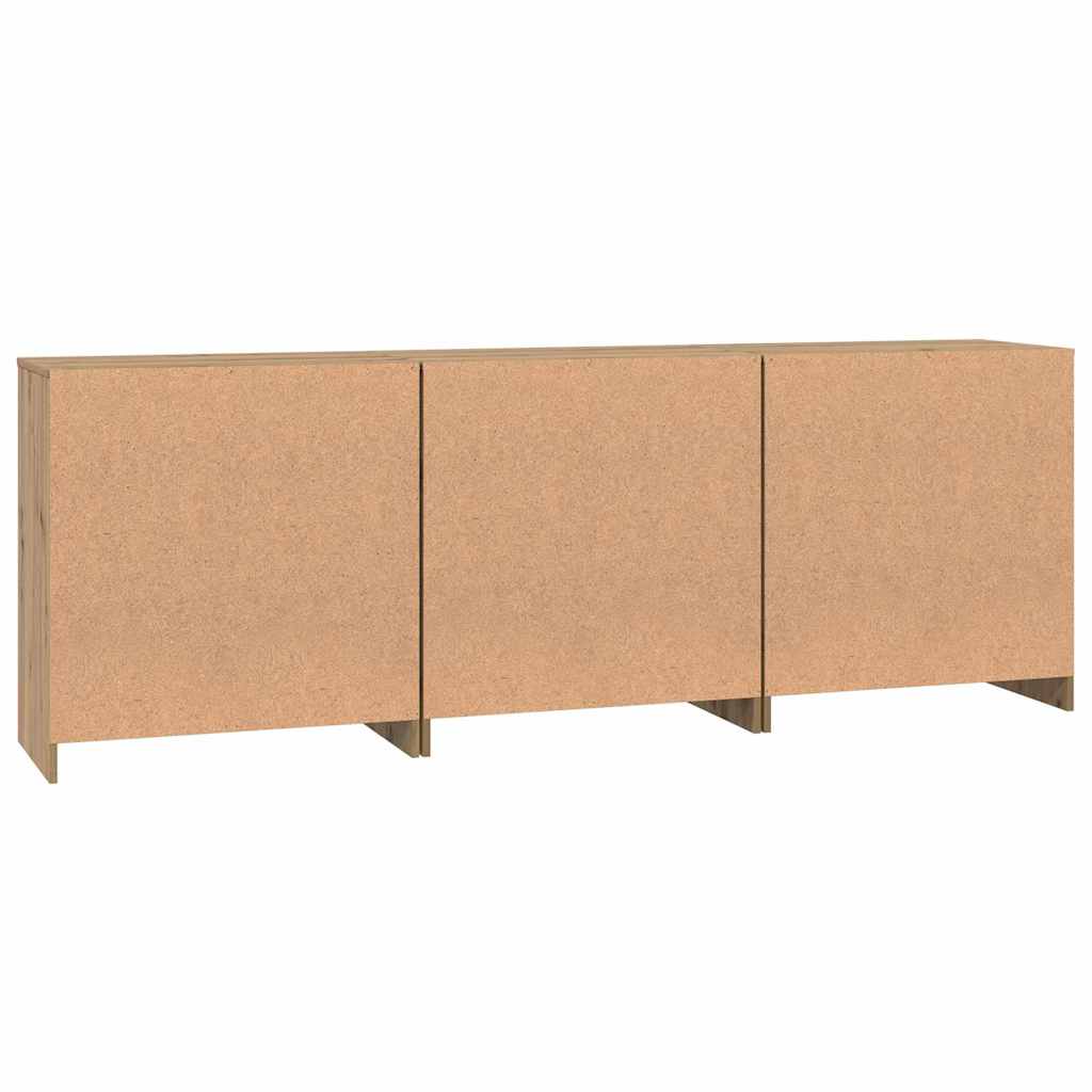 Dressoir 3 pcs Artisan Eiken 70 x 41 x 75 cm Bewerkt hout