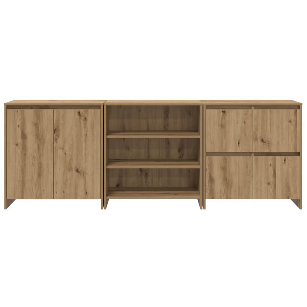 Dressoir 3 pcs Artisan Eiken 70 x 41 x 75 cm Bewerkt hout