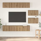 TV Cabinet Set Wall-Mounted 6 pcs Engineered Wood Artisan Oak
