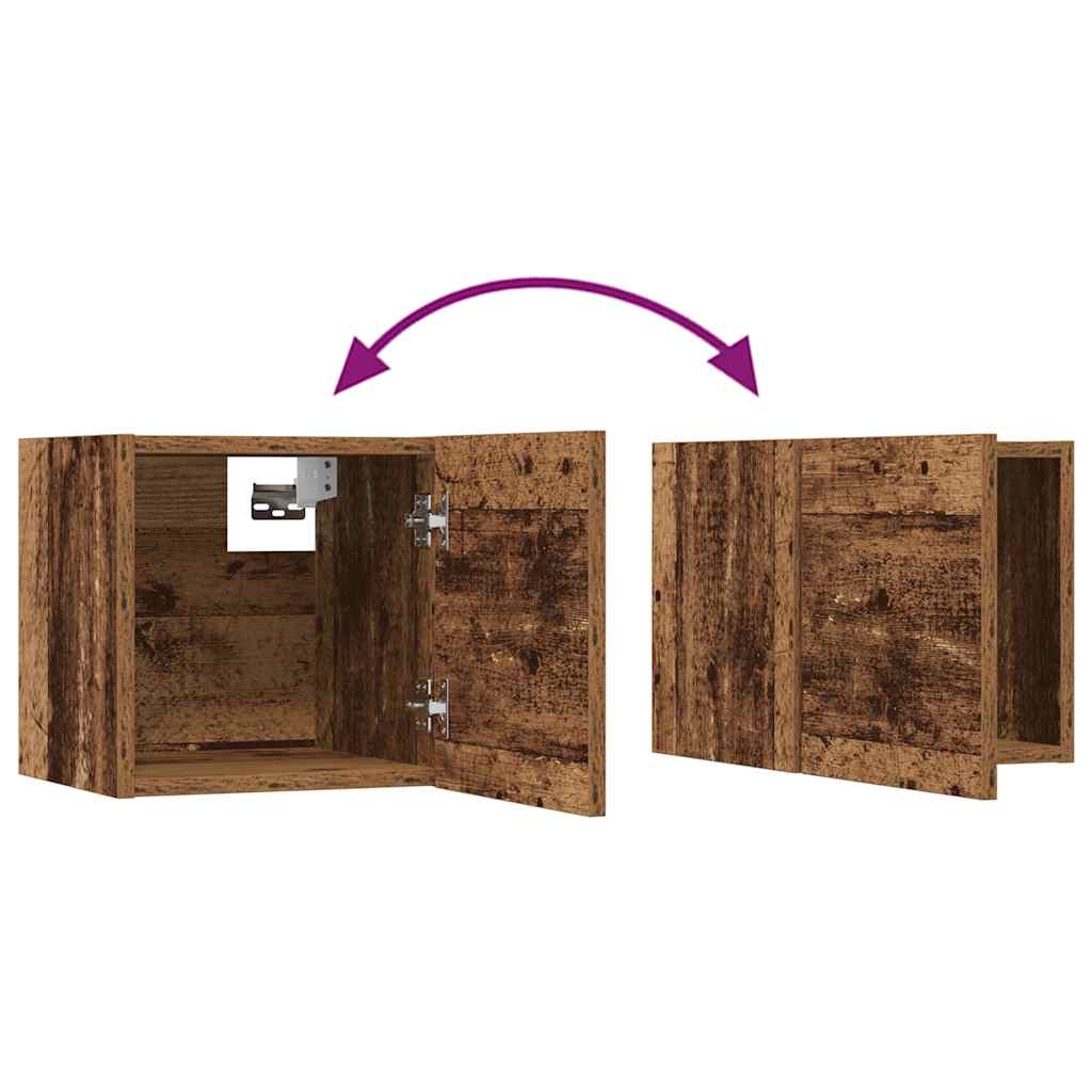 TV-kast set met plank 8 pcs Oud hout Medium 30.5 x 30 x 30 cm