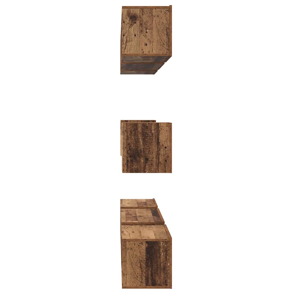 TV-kast set met plank 8 pcs Oud hout Medium 30.5 x 30 x 30 cm
