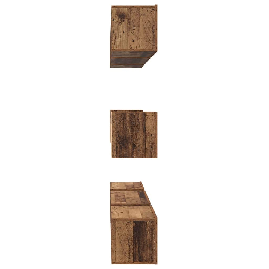 TV-kast set met plank 8 pcs Oud hout Medium 30.5 x 30 x 30 cm