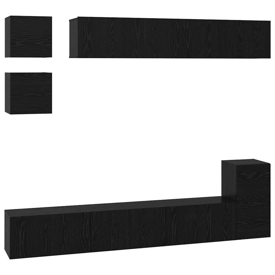 Tv-Meubelset Wandgemonteerd 8 Pcs Bewerkt Hout 80 cm
