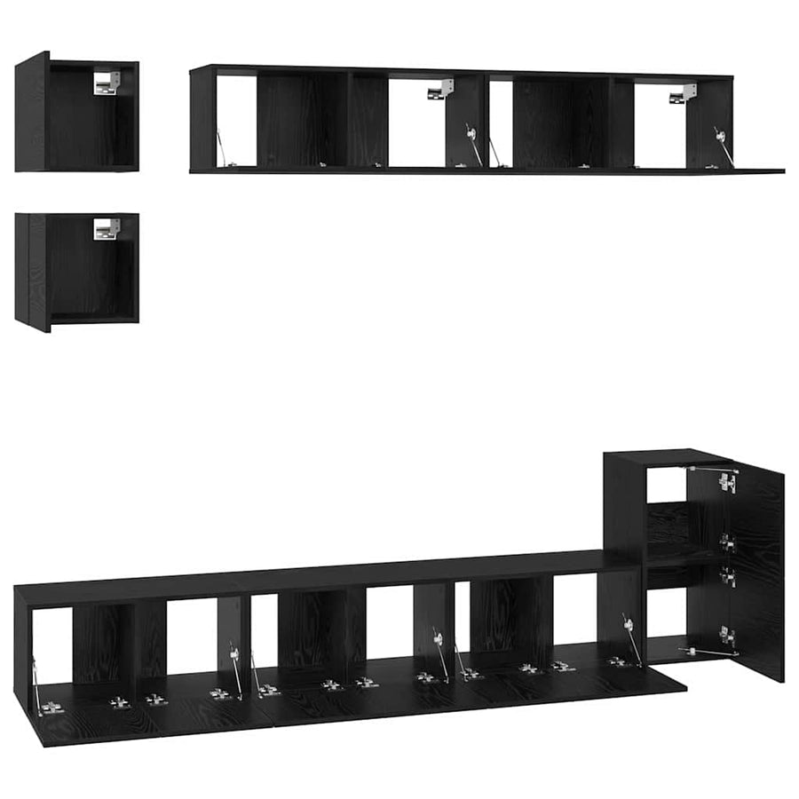 Tv-Meubelset Wandgemonteerd 8 Pcs Bewerkt Hout 80 cm