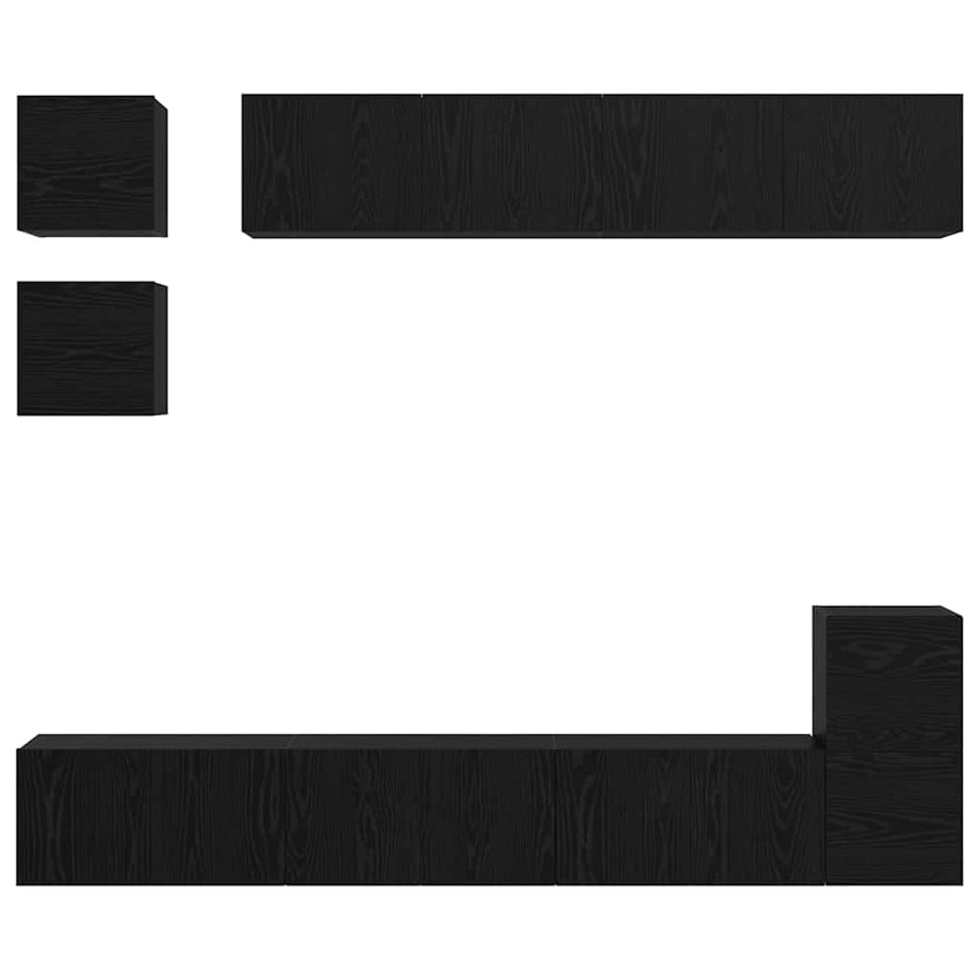 Tv-Meubelset Wandgemonteerd 8 Pcs Bewerkt Hout 80 cm