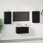 Tv-meubelset 3 stuks 60x30x30.5 cm zwart eiken