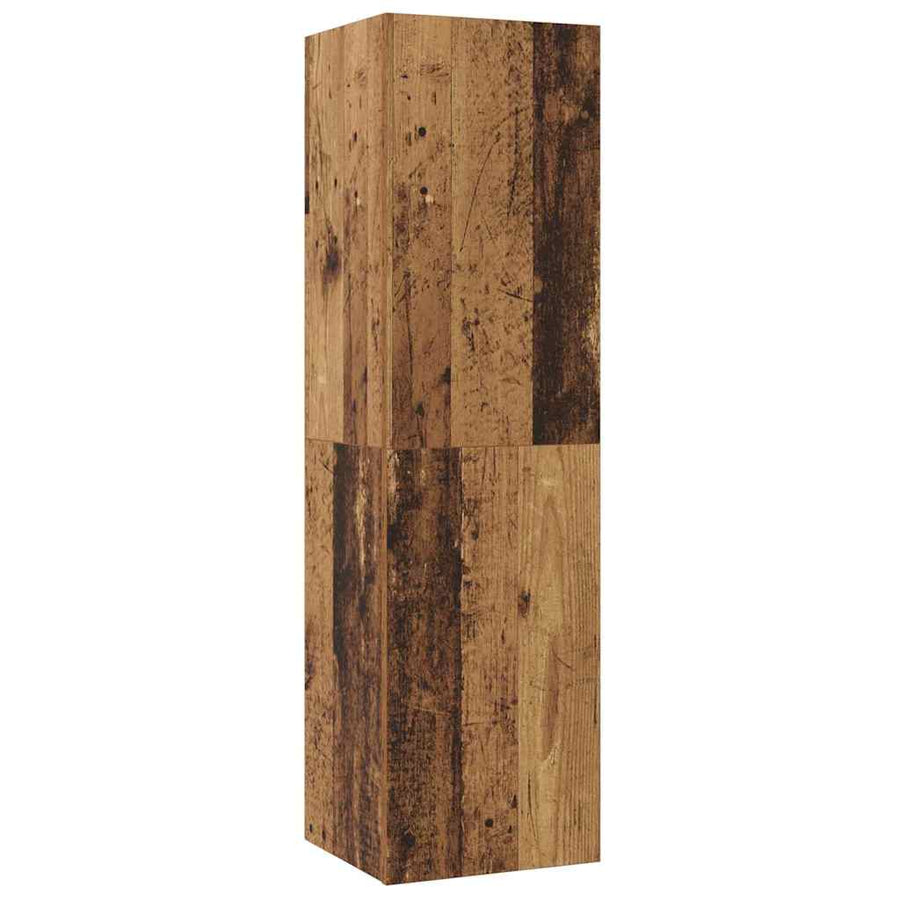 TV-kast set met plank Wandgemonteerd Anders met opslag met de deur 4 pcs Oud hout Medium Bewerkt hout