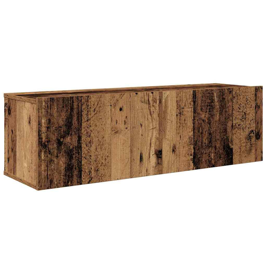TV-kast set met plank Wandgemonteerd Anders met opslag met de deur 4 pcs Oud hout Medium Bewerkt hout