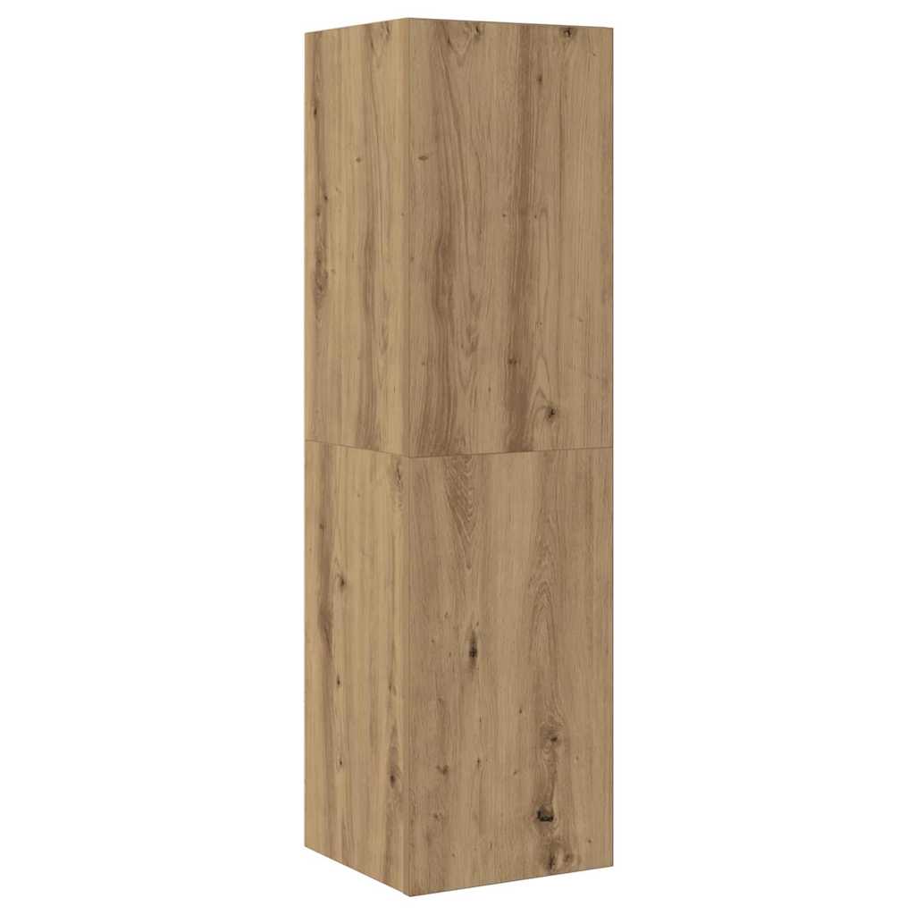TV-kast set 4 pcs artisanaal eikenkleurig Medium Bewerkt hout