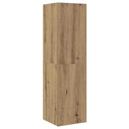 TV-kast set 4 pcs artisanaal eikenkleurig Medium Bewerkt hout