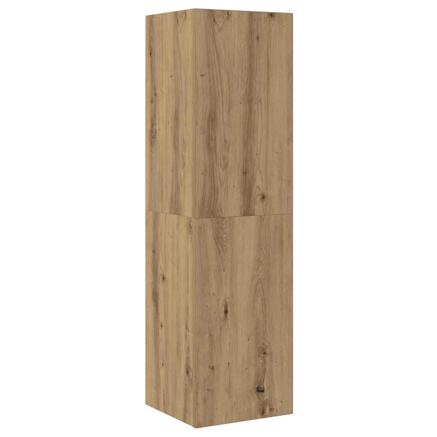 TV-kast set 4 pcs artisanaal eikenkleurig Medium Bewerkt hout