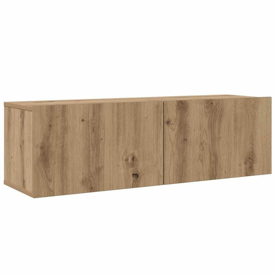 TV-kast set 4 pcs artisanaal eikenkleurig Medium Bewerkt hout