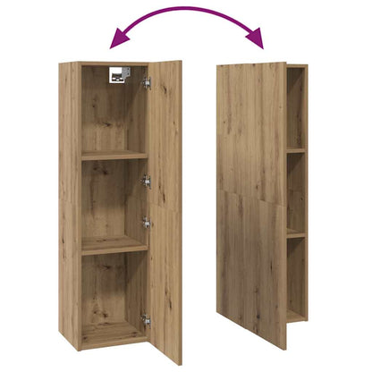 TV-kast set 4 pcs artisanaal eikenkleurig Medium Bewerkt hout