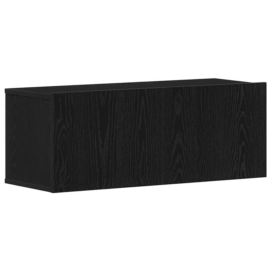 Tv-meubelset met plank Anders met opslag met de deur 7 pcs Zwart eiken Bewerkt hout
