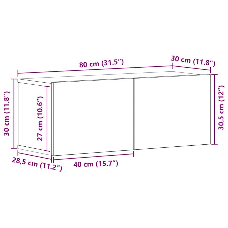 Tv-meubelset met plank Anders met opslag met de deur 7 pcs Zwart eiken Bewerkt hout
