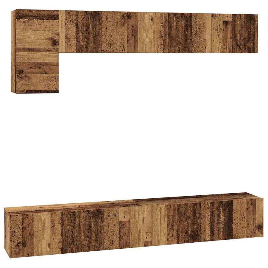 Tv-meubelset 5 pcs Oud hout Medium 100 cm x 30 cm x 30 cm