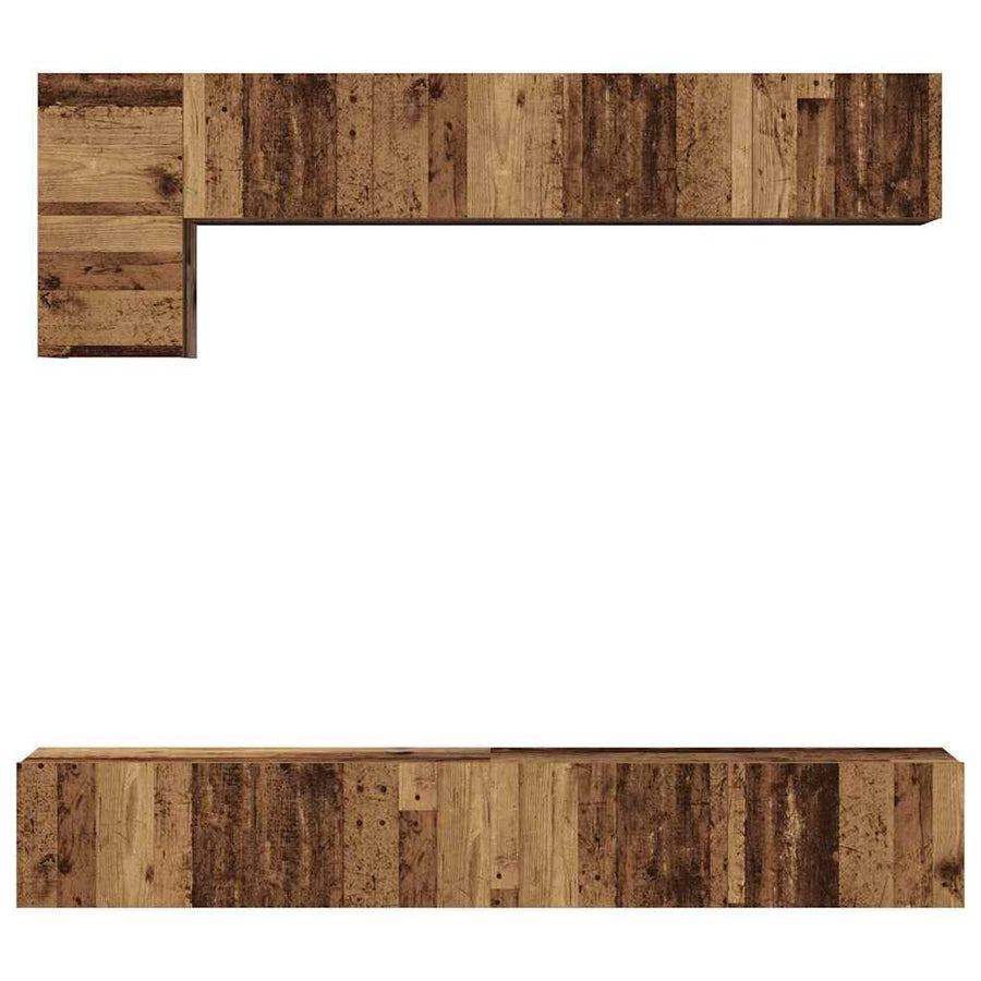 Tv-meubelset 5 pcs Oud hout Medium 100 cm x 30 cm x 30 cm