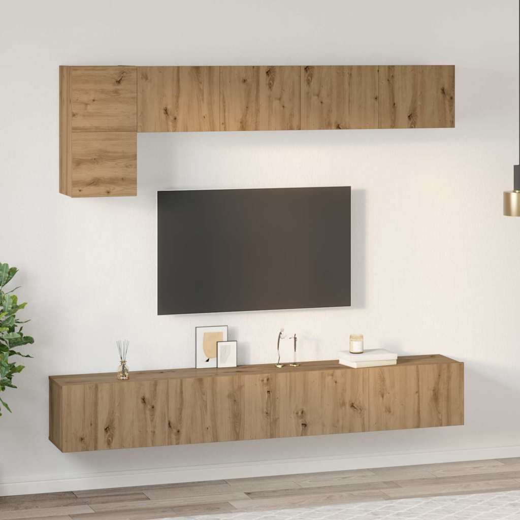 Tv-meubelset 5 pcs artisanaal eikenkleurig Medium 100 cm