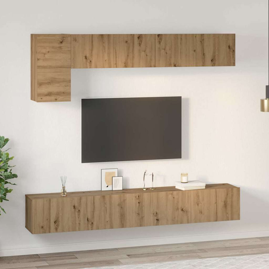 Tv-meubelset 5 pcs artisanaal eikenkleurig Medium 100 cm