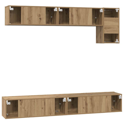 Tv-meubelset 5 pcs artisanaal eikenkleurig Medium 100 cm