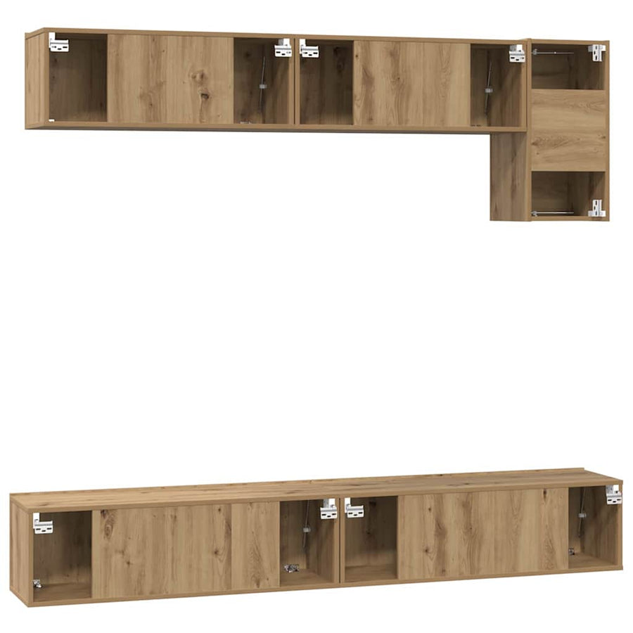 Tv-meubelset 5 pcs artisanaal eikenkleurig Medium 100 cm