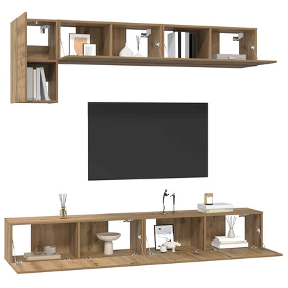 Tv-meubelset 5 pcs artisanaal eikenkleurig Medium 100 cm