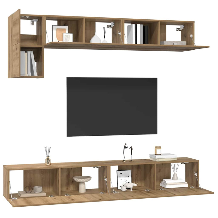 Tv-meubelset 5 pcs artisanaal eikenkleurig Medium 100 cm