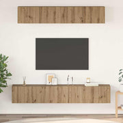 Tv-meubelset 5-delig artisan eiken bewerkt hout