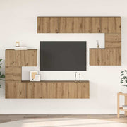 Tv-meubelset wandmontage 8 delen artisan eiken
