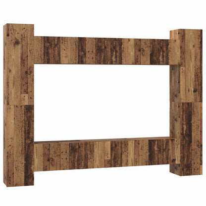 Tv-meubelset 10 pcs Oud hout 30.5 x 30 x 90 cm Bewerkt hout