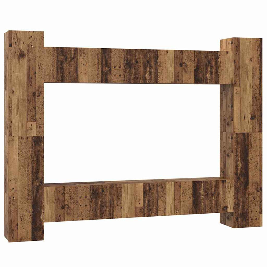 Tv-meubelset 10 pcs Oud hout 30.5 x 30 x 90 cm Bewerkt hout