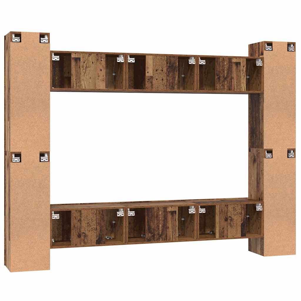 Tv-meubelset 10 pcs Oud hout 30.5 x 30 x 90 cm Bewerkt hout