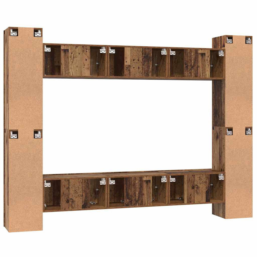 Tv-meubelset 10 pcs Oud hout 30.5 x 30 x 90 cm Bewerkt hout