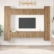 Tv-meubelset 10 stuks eiken 30.5x30x90 cm wandmontage