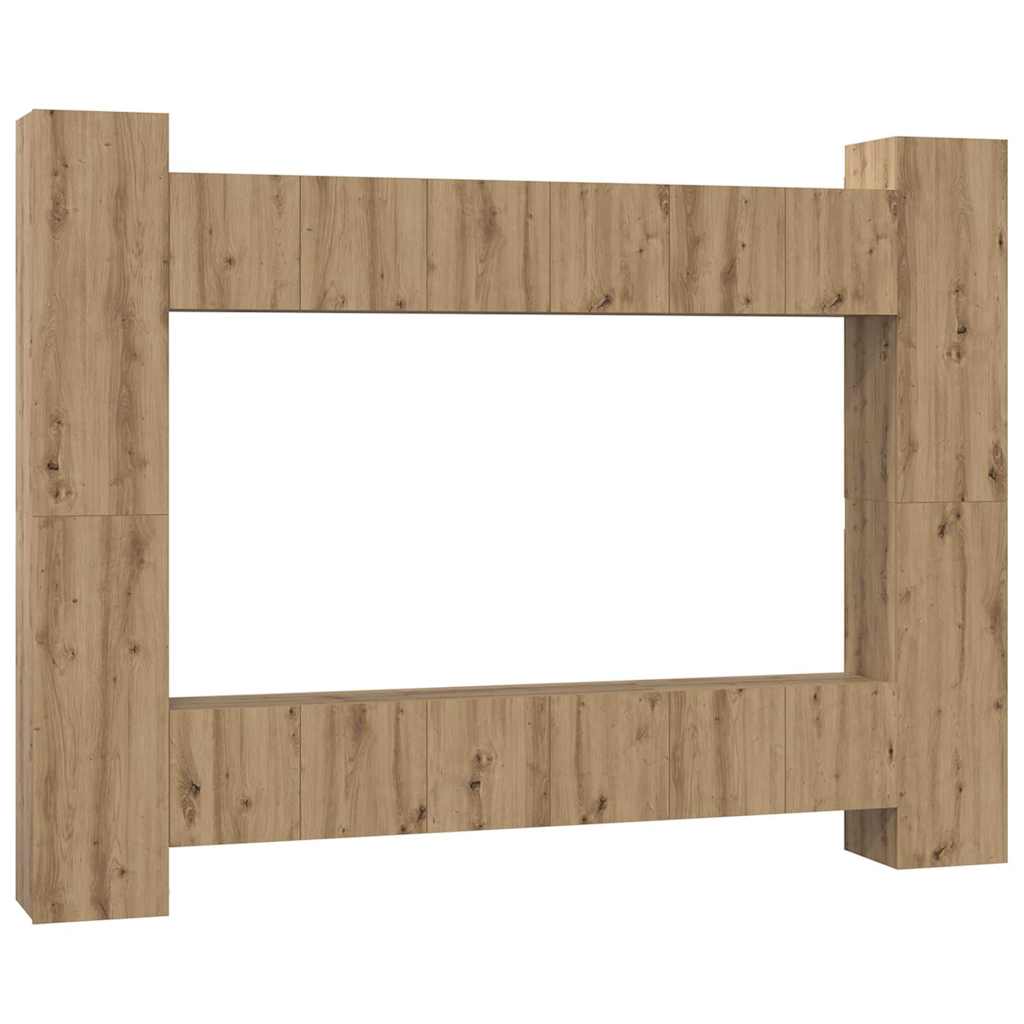 Tv-meubelset 10 pcs artisanaal eikenkleurig 30.5 x 30 x 90 cm