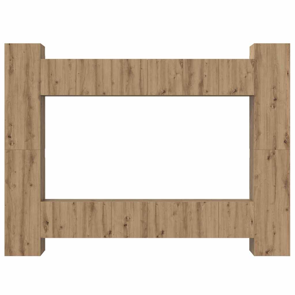 Tv-meubelset 10 pcs artisanaal eikenkleurig 30.5 x 30 x 90 cm