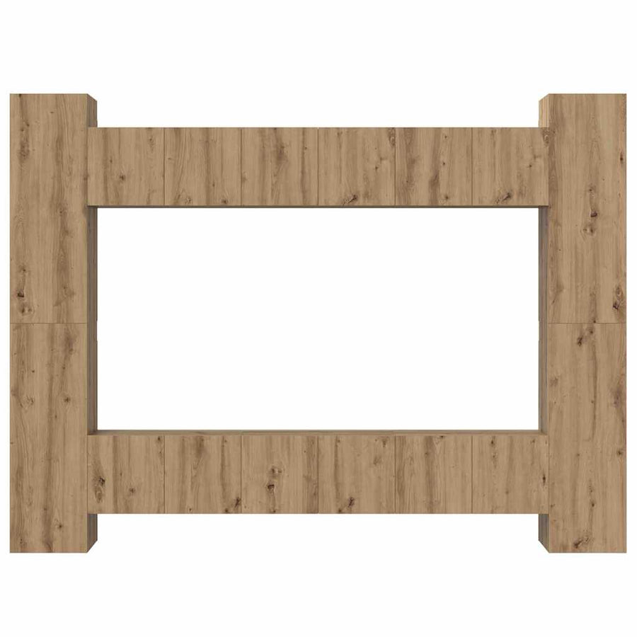 Tv-meubelset 10 pcs artisanaal eikenkleurig 30.5 x 30 x 90 cm